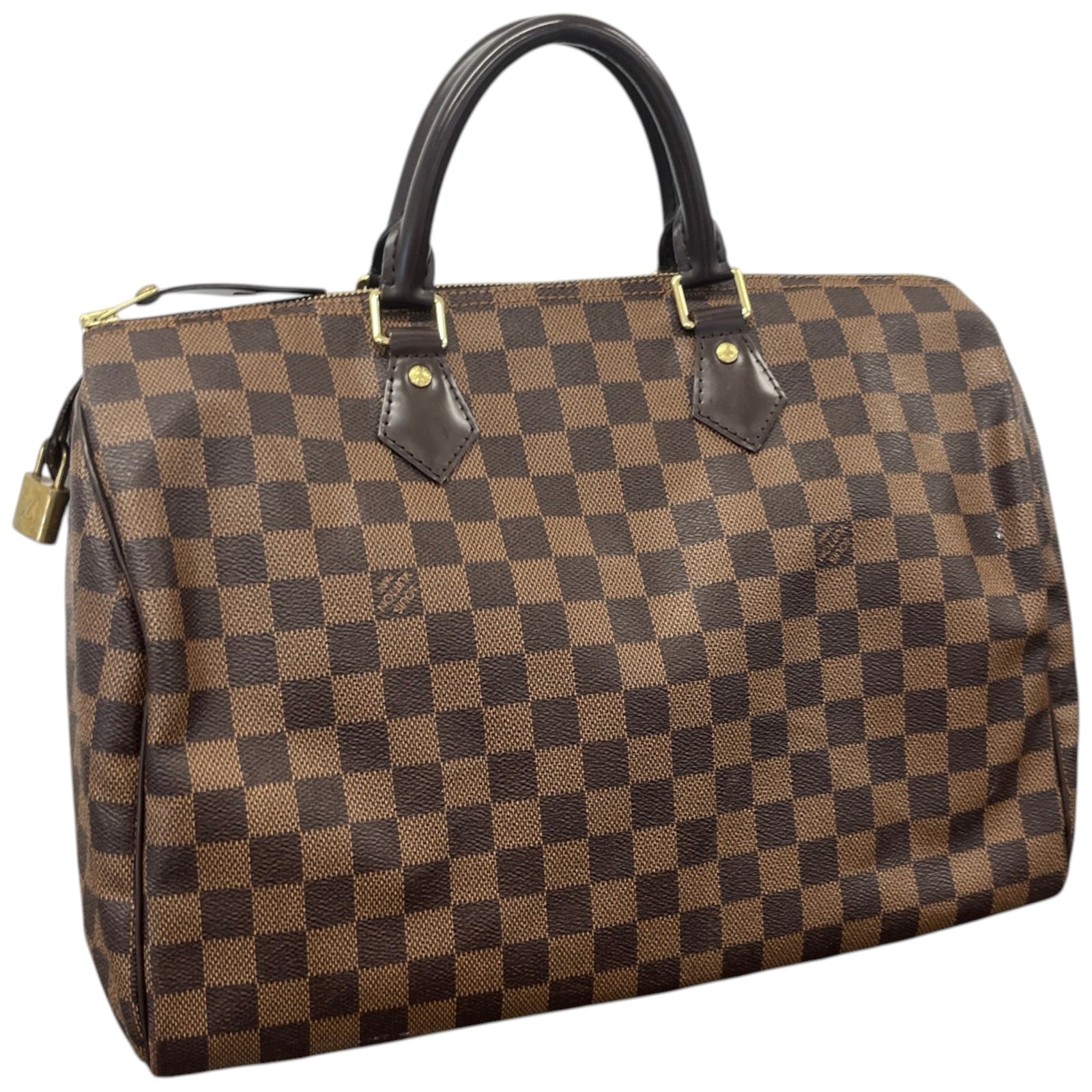Women's Damier Ebene Speedy 35 Bag Brown - Photo 8