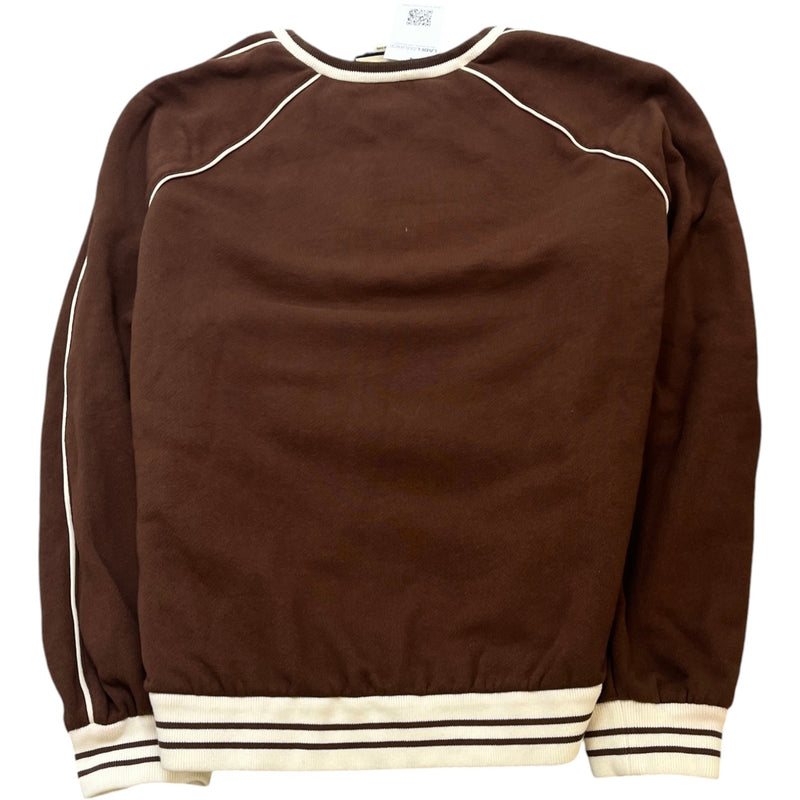 Men's Embroidered Logo Sweatshirt Brown Size XL