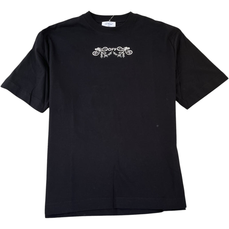 Men's Tattoo Bandana Arrow Embroidery T-Shirt Black Size S