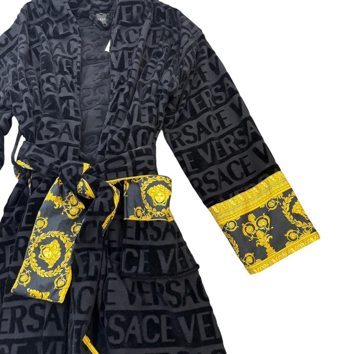 Men's I ♡ Baroque Bath Robe Black Size 3XL - Photo 4