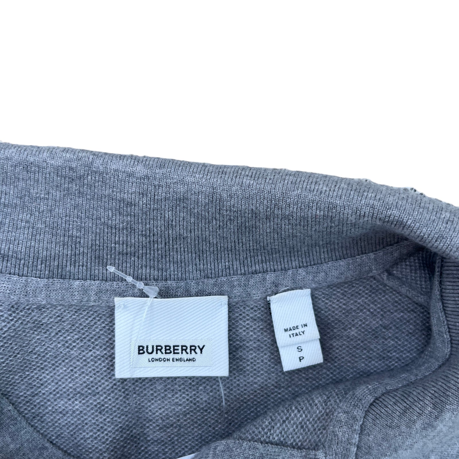 Men's Embroidered Logo Knit Polo Shirt Grey Size S - Photo 7