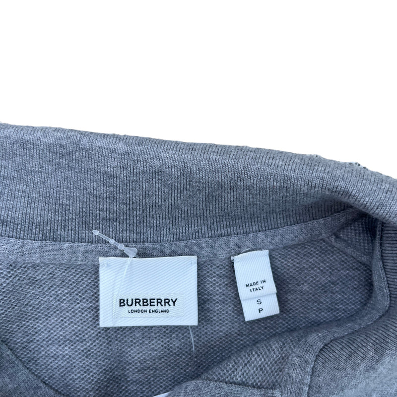 Men's Embroidered Logo Knit Polo Shirt Grey Size S