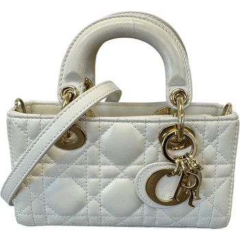 Women's Lady D-Joy Micro Latte Cannage Handbag Cream