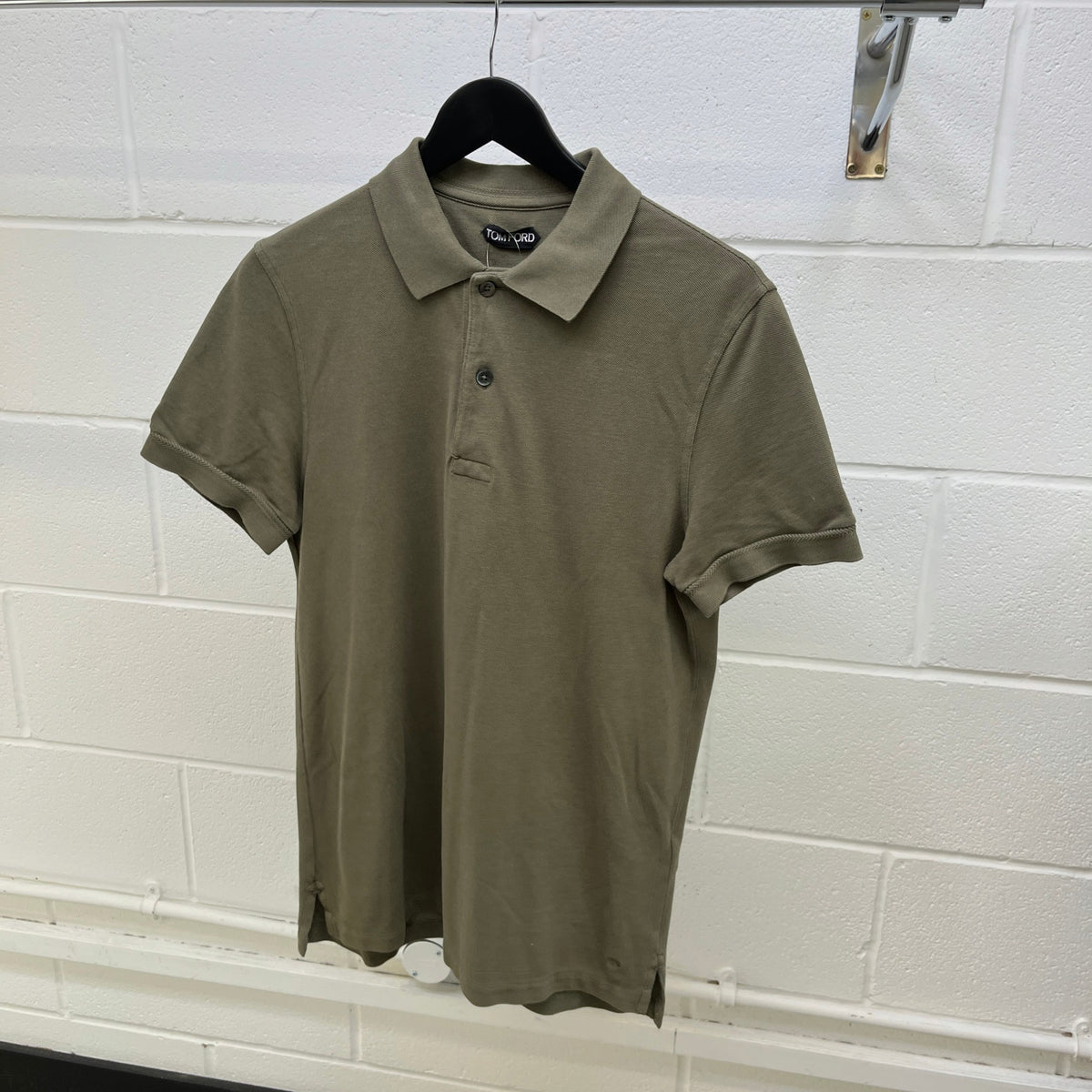 Men's Piquet Polo Shirt Khaki Size M - Photo 10