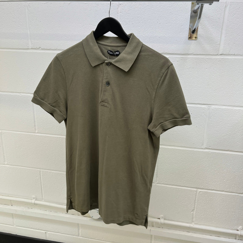 Men's Piquet Polo Shirt Khaki Size M