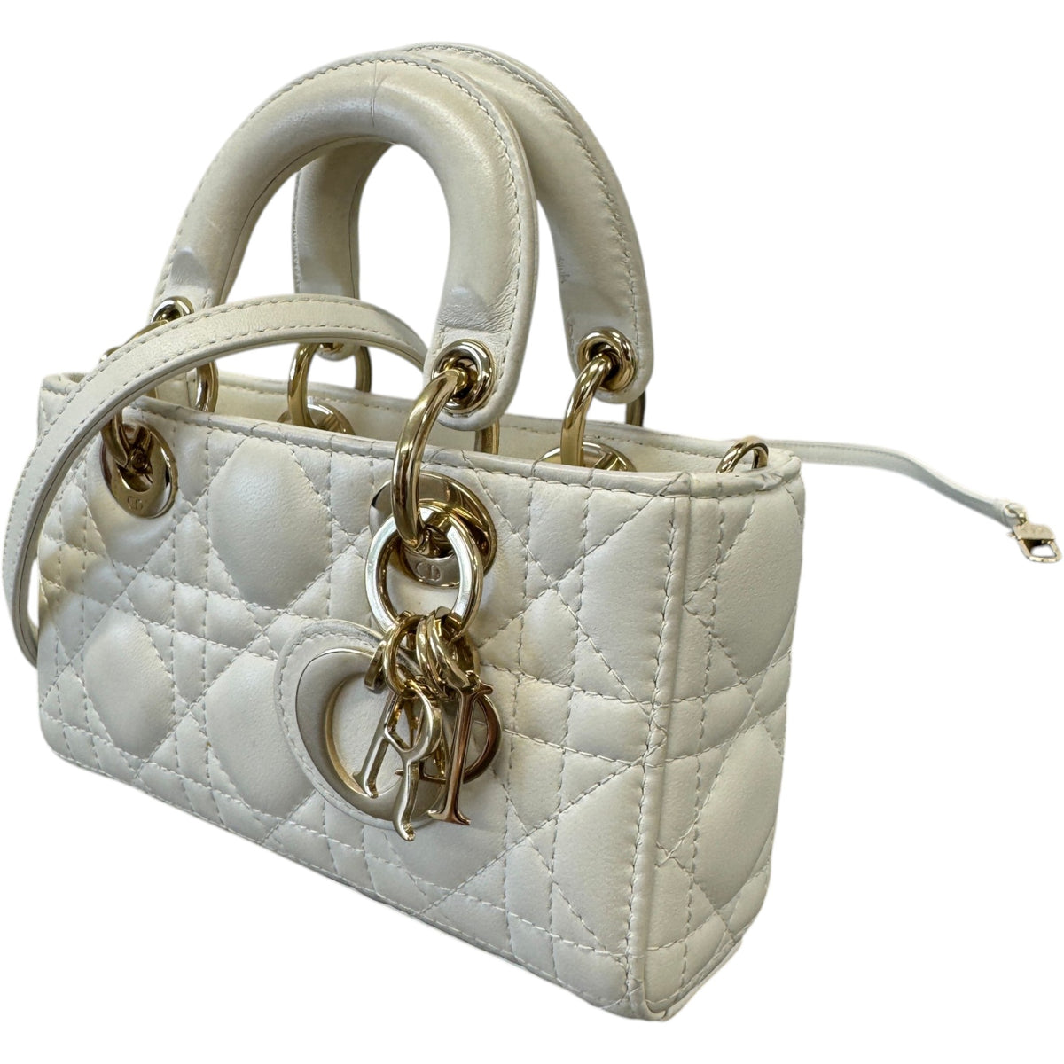 Women's Lady D-Joy Micro Latte Cannage Handbag Cream - Photo 3