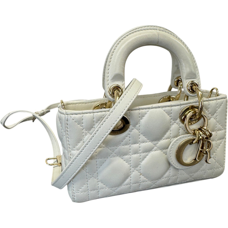 Women's Lady D-Joy Micro Latte Cannage Handbag Cream