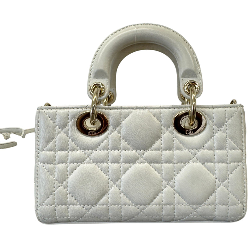 Women's Lady D-Joy Micro Latte Cannage Handbag Cream