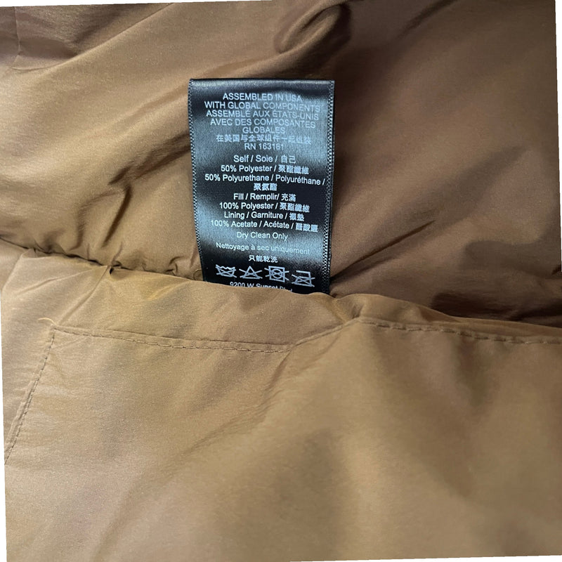 Men's Logo Print Down Jacket Brown Size M