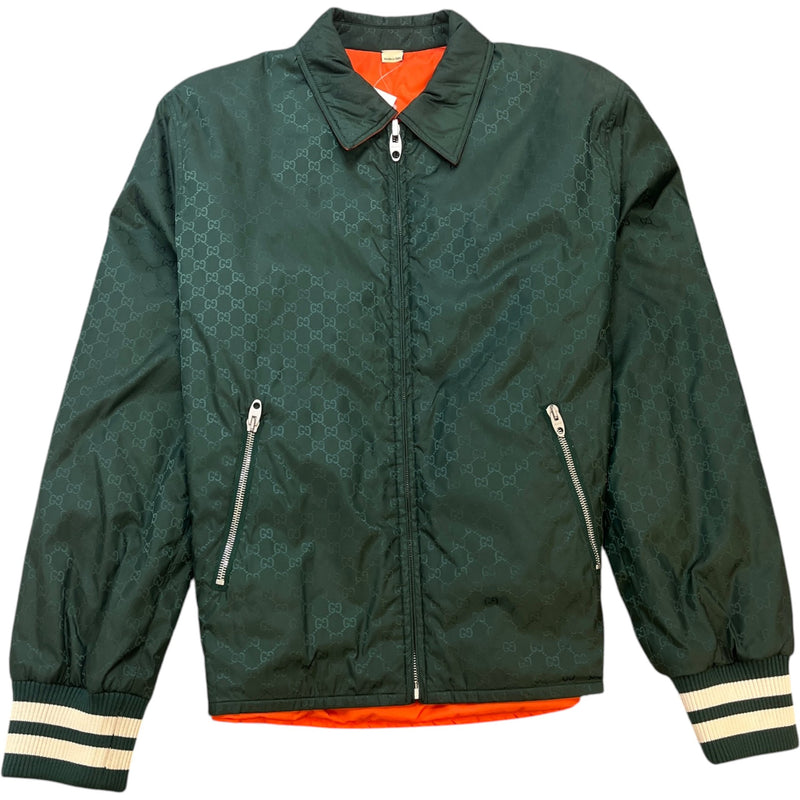 Men's Gg Supreme Reversible Bomber Jacket Green Size IT 44 / XS