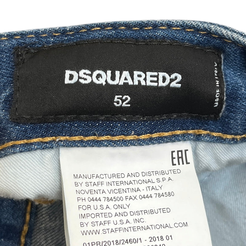 Men's Distressed Paint Splatter Jeans Blue Size XL / W36