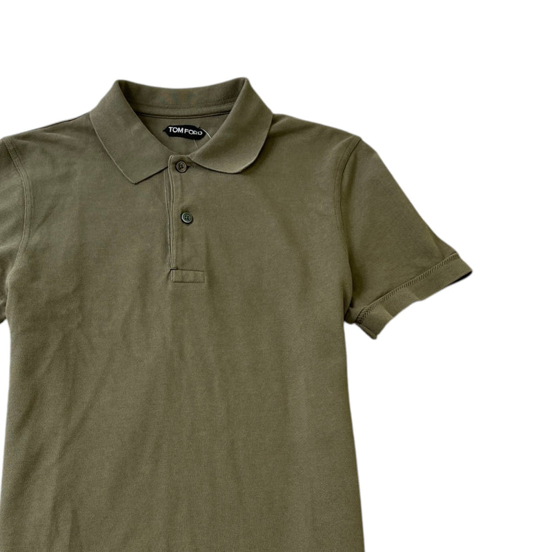 Men's Piquet Polo Shirt Khaki Size M