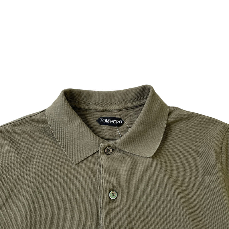Men's Piquet Polo Shirt Khaki Size M