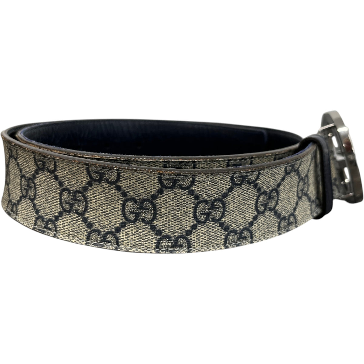 Men's Interlocking GG Supreme Belt Beige Size 30" - Photo 3