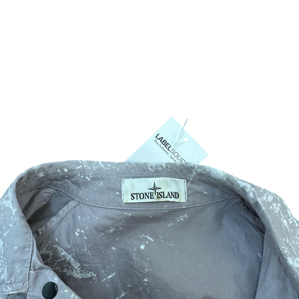 Men's Applique Logo Pigment Shirt Grey Size L - Photo 7