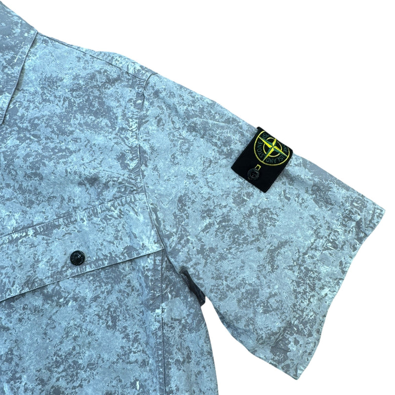 Men's Applique Logo Pigment Shirt Grey Size L