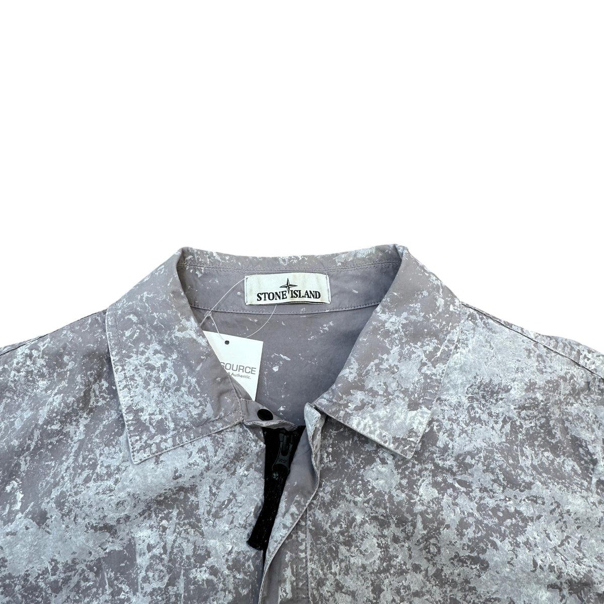 Men's Applique Logo Pigment Shirt Grey Size L - Photo 4