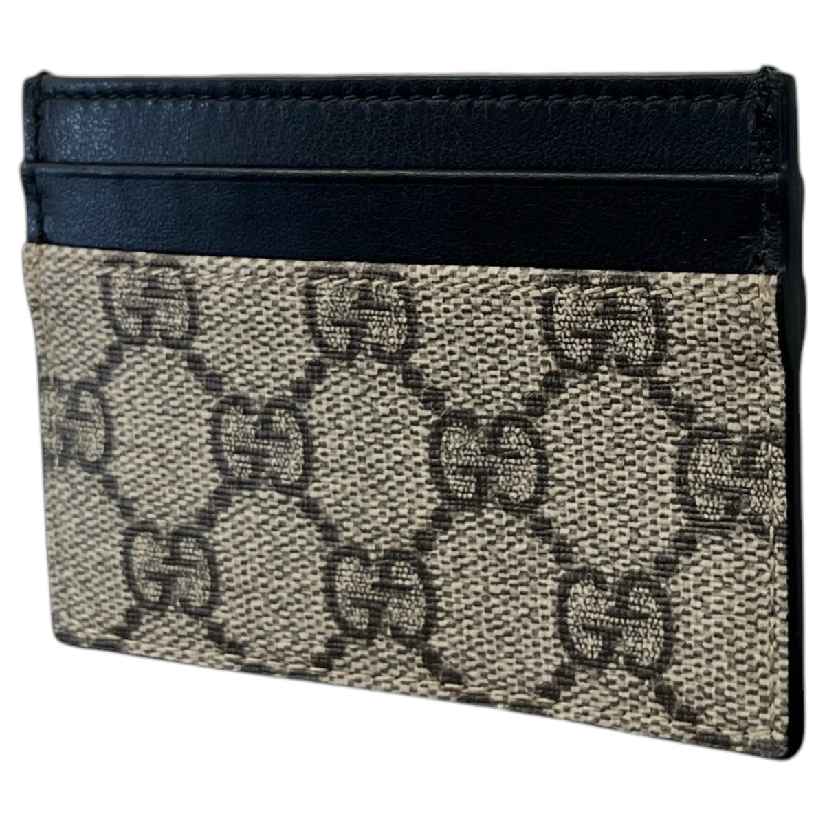 Men's GG Supreme Card Holder Black - Photo 4