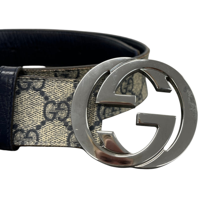 Men's Interlocking GG Supreme Belt Beige Size 30"