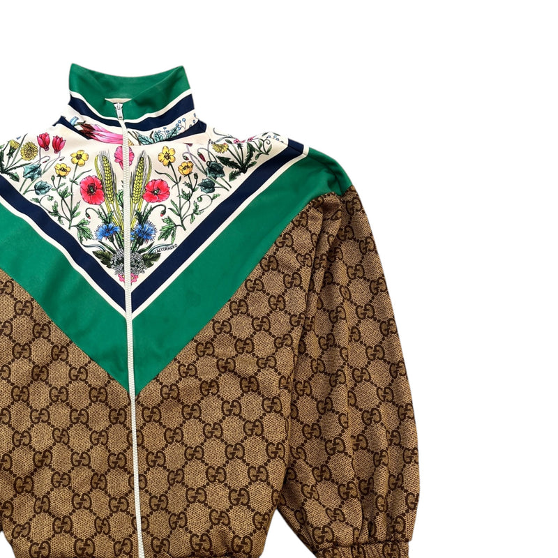 Men's Floral GG Jacket Brown Size M