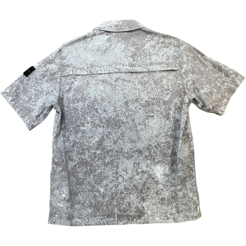 Men's Applique Logo Pigment Shirt Grey Size L