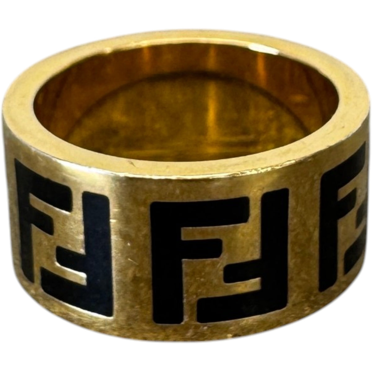 Women's FF Monogram Ring Gold Size M - Photo 2