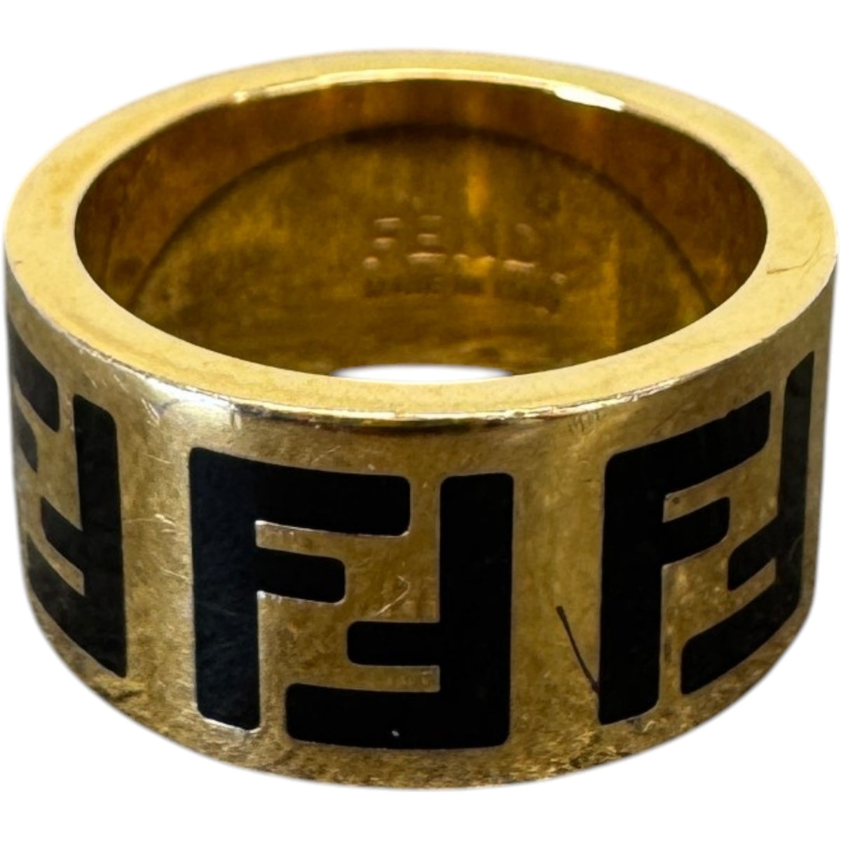 Women's FF Monogram Ring Gold Size M - Photo 3