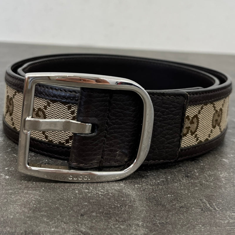 Men's Gg Supreme Belt Brown Size Waist 28"