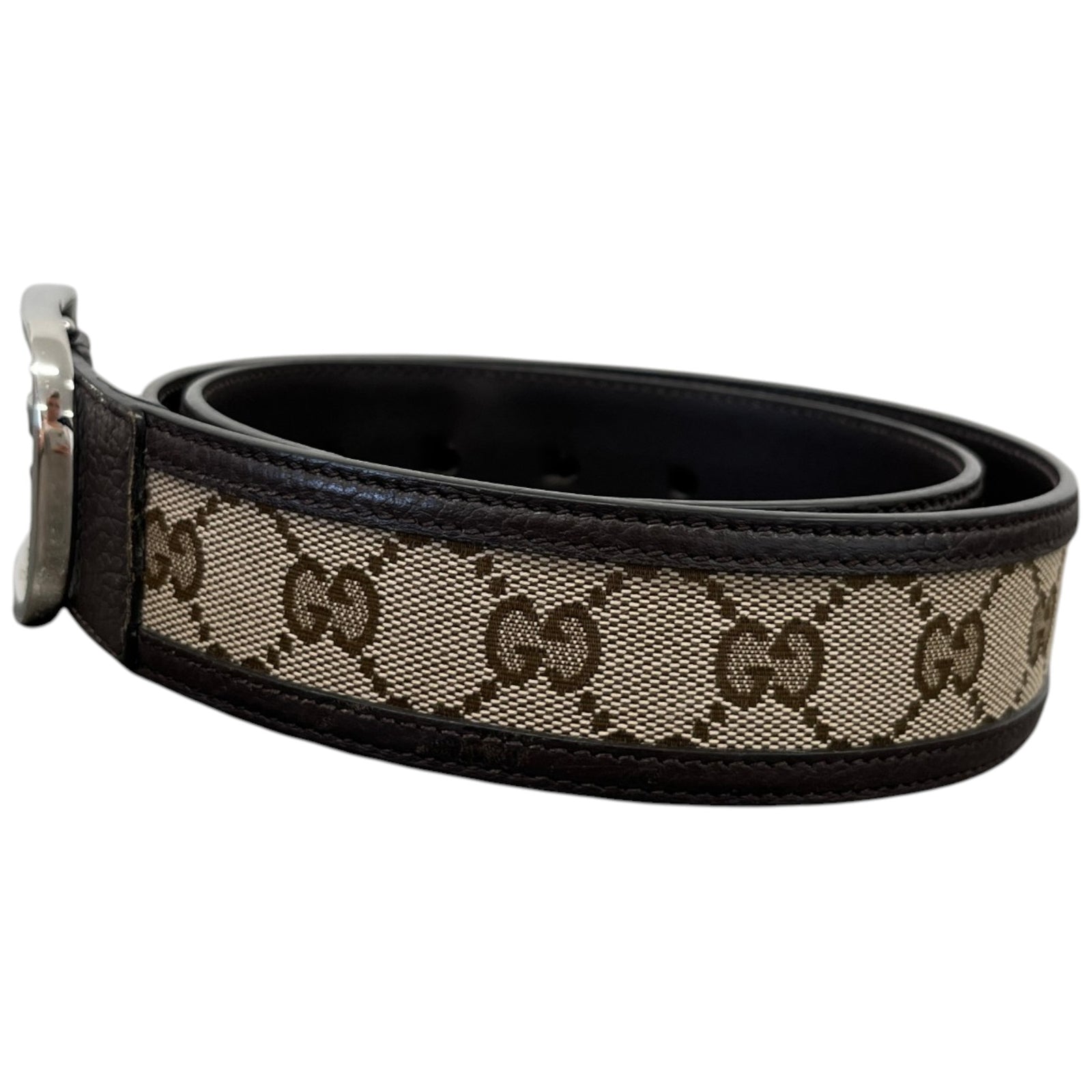 Men's Gg Supreme Belt Brown Size Waist 28" - Photo 4