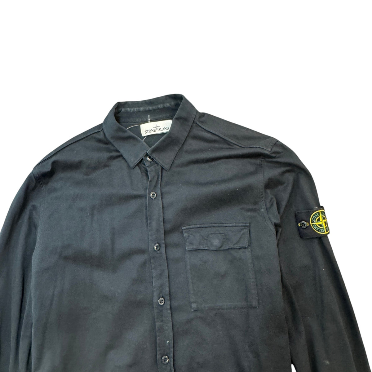 Men's Applique Logo Long Sleeve Shirt Black Size XXL - Photo 3