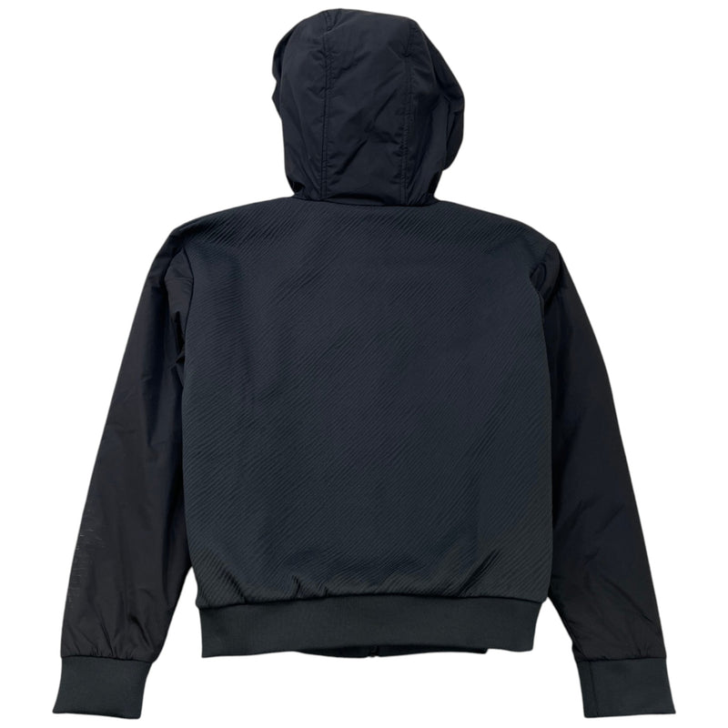 Men's Embossed LV Logo Zip Up Hoodie Black Size XS