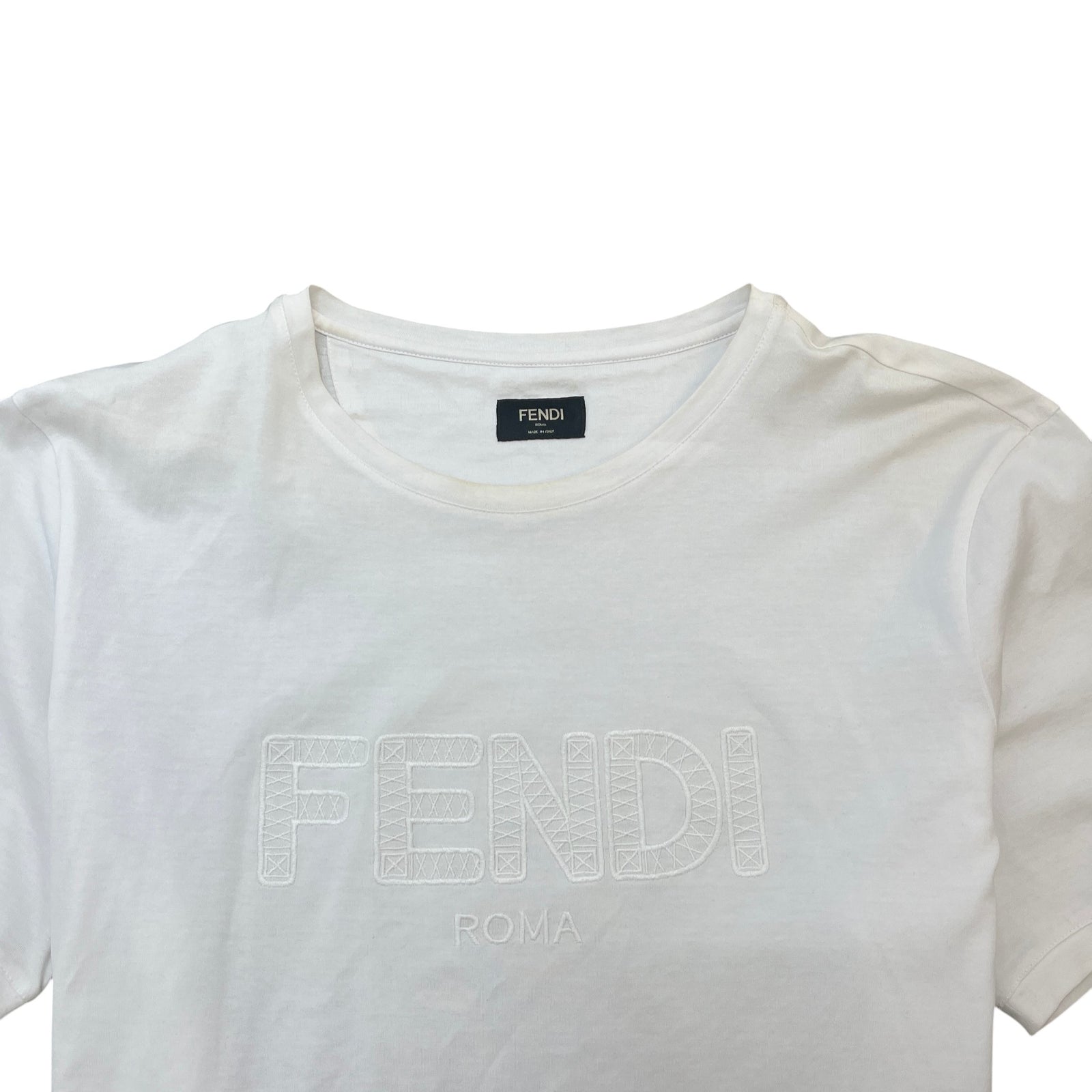 Men's Embroidered Logo T-Shirt White Size XXL - Photo 5