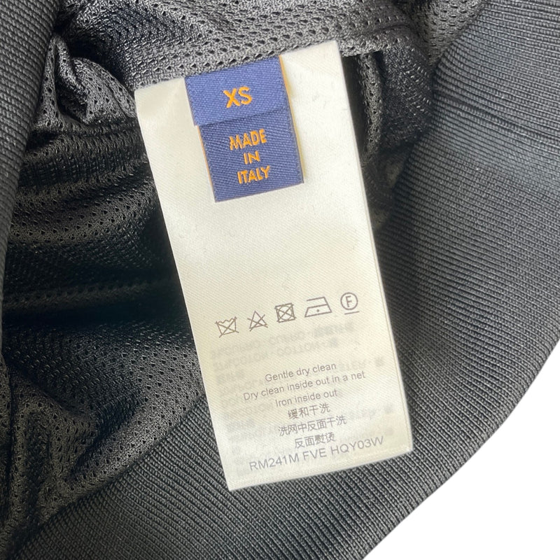 Men's Embossed LV Logo Zip Up Hoodie Black Size XS