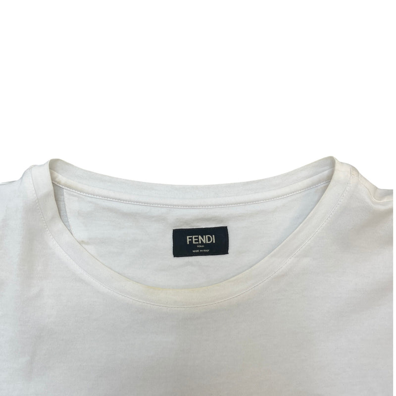 Men's Embroidered Logo T-Shirt White Size XXL
