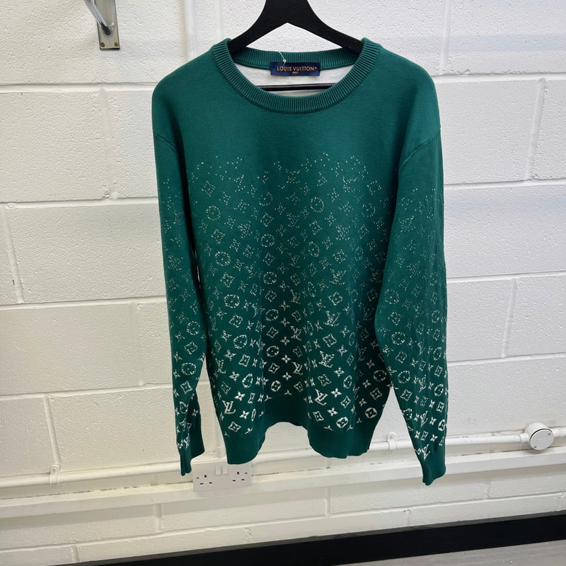 Men's Lvse Monogram Degrade Sweatshirt Green Size L
