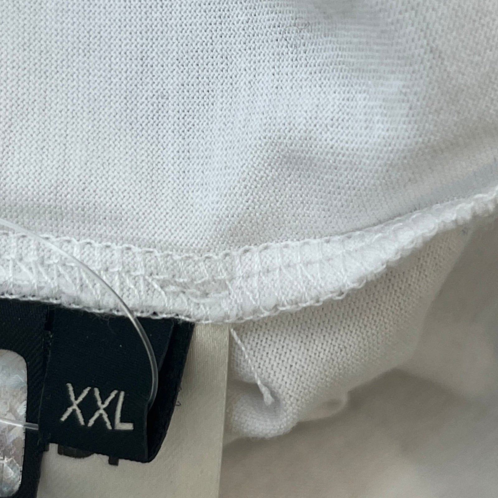 Men's Embroidered Logo T-Shirt White Size XXL - Photo 8