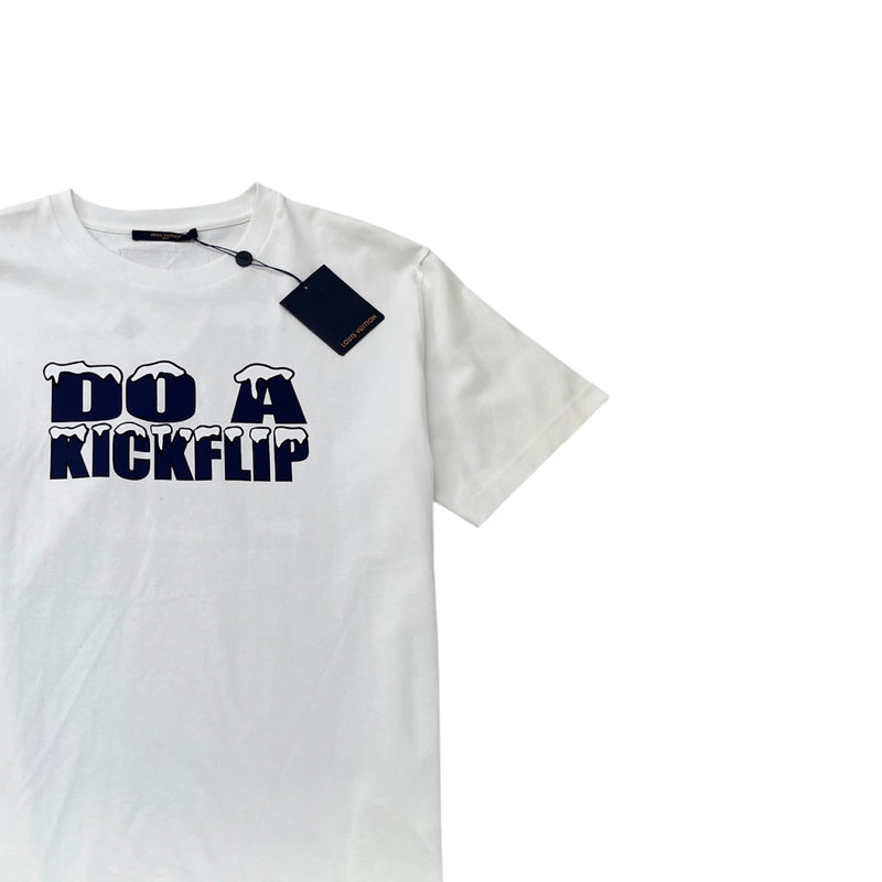 Men's Do A Kickflip Graphic T-Shirt White Size XL