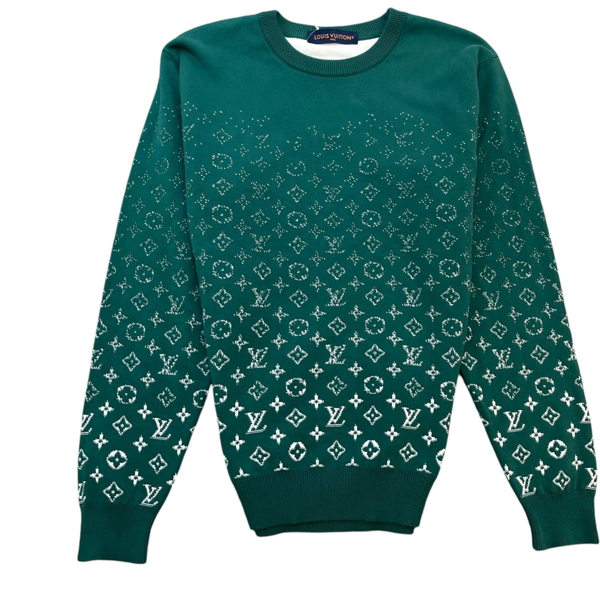 Men's Lvse Monogram Degrade Sweatshirt Green Size L - Photo 1