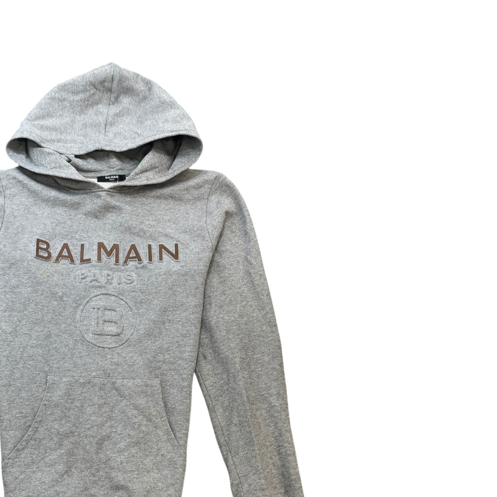 Men's Juniors Embossed Logo Hoodie Grey Size 16Y - Photo 3