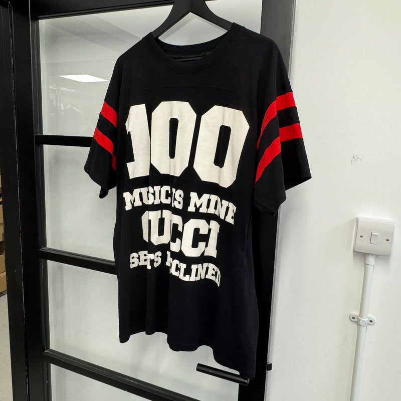 Men's Graphic Print Logo T-Shirt Black Size S