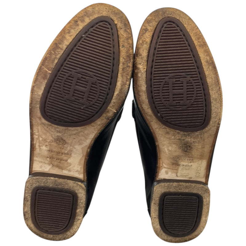 Hermes Women's Buckle Loafers Brown Size 2.5
