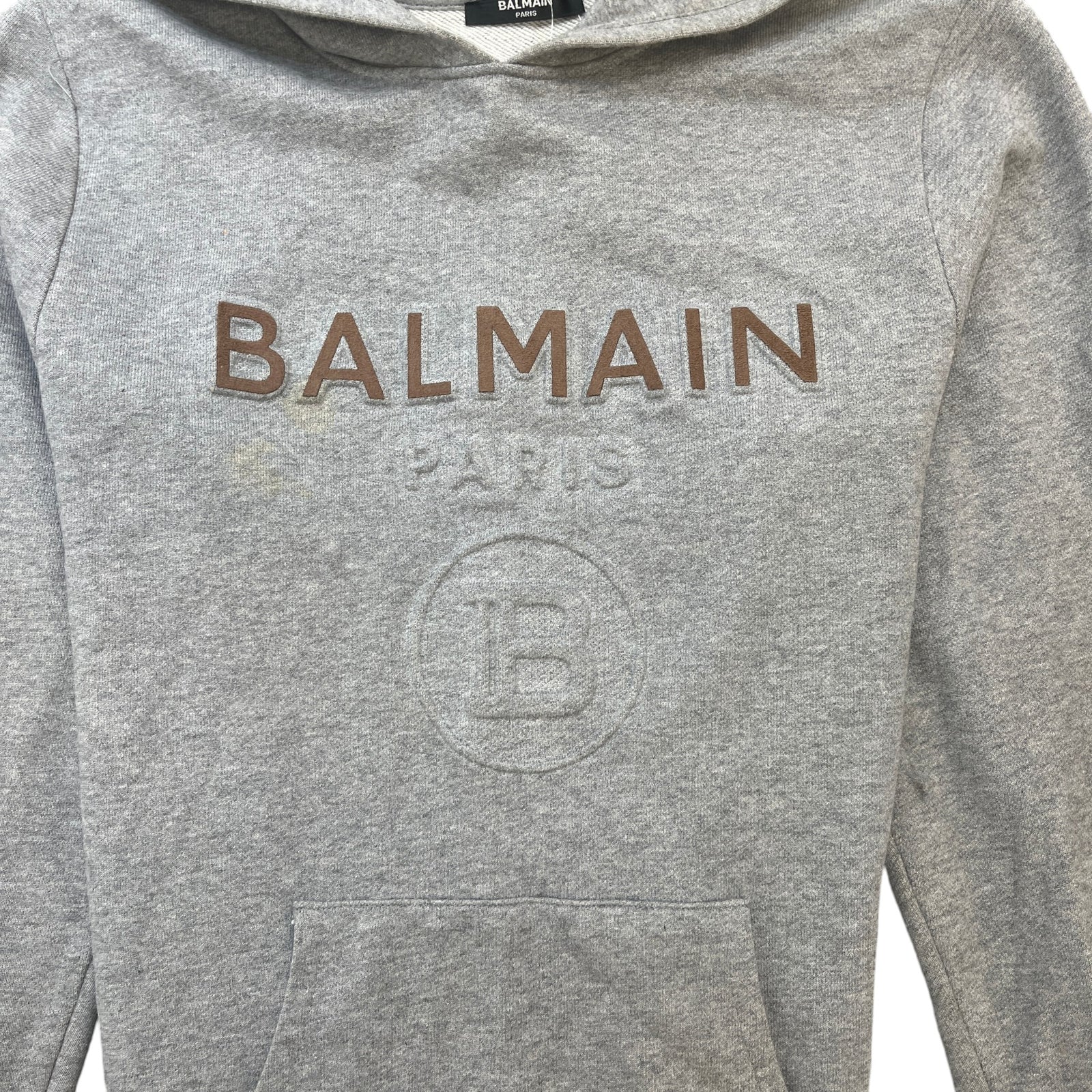 Men's Juniors Embossed Logo Hoodie Grey Size 16Y - Photo 6