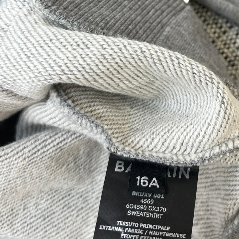 Men's Juniors Embossed Logo Hoodie Grey Size 16Y