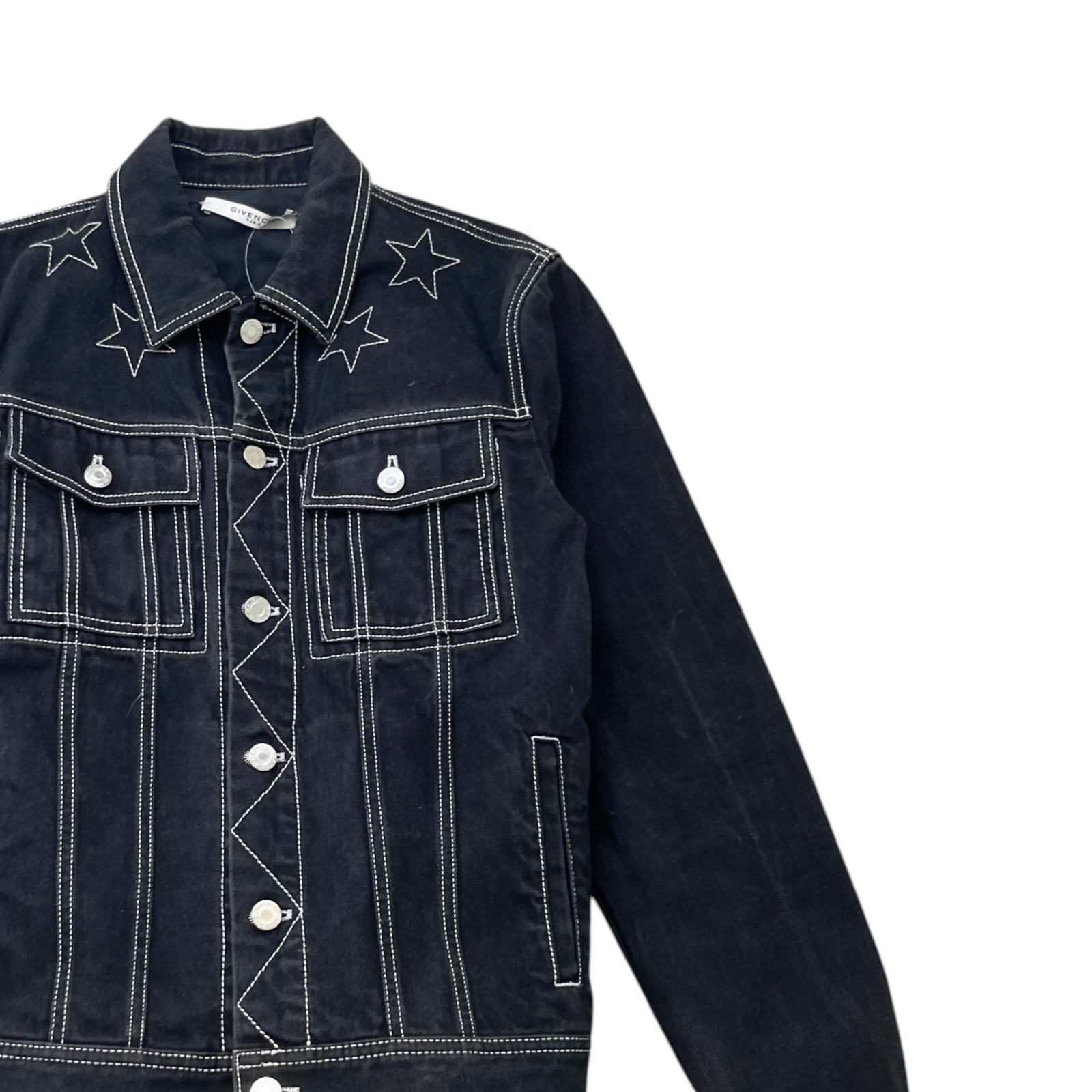 Men's Embroidered Stars Jacket Black Size M - Photo 3