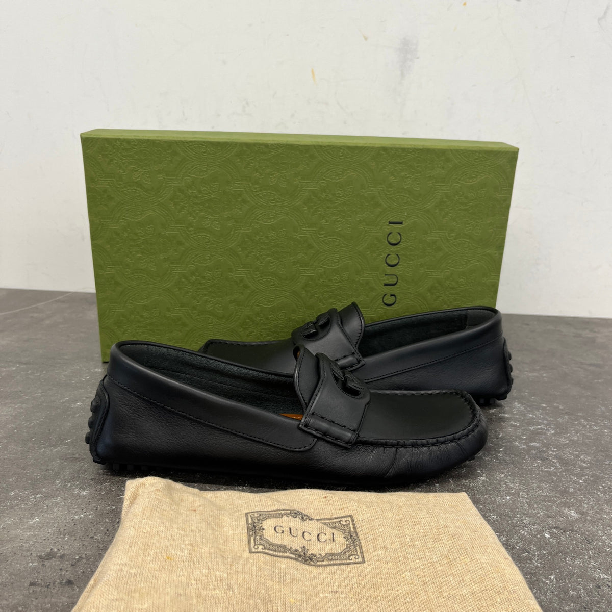 Men's GG Driving Loafers Black Size UK 6.5 / EU 40.5 - Photo 12