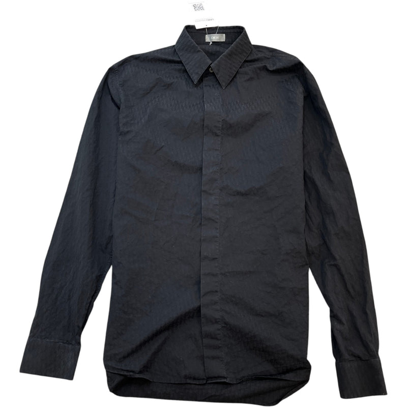 Men's Oblique Long Sleeve Shirt Black Size M