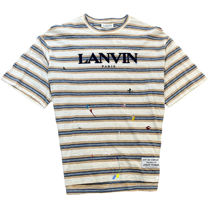 Men's Embroidered X Lanvin Paris T-Shirt Beige Size L