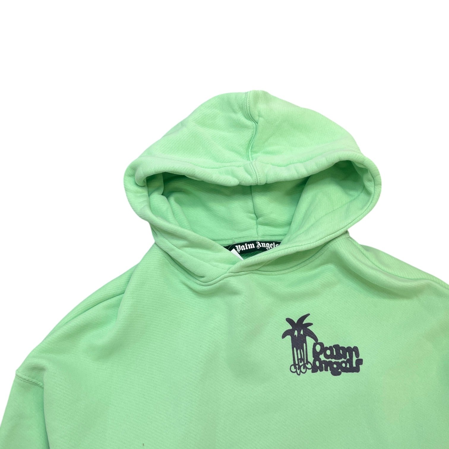 Palm Angels Men's Douby Logo Print Hoodie Green Size S - Photo 5