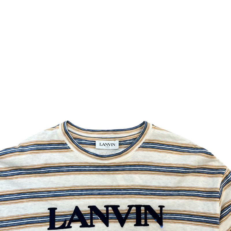 Men's Embroidered X Lanvin Paris T-Shirt Beige Size L