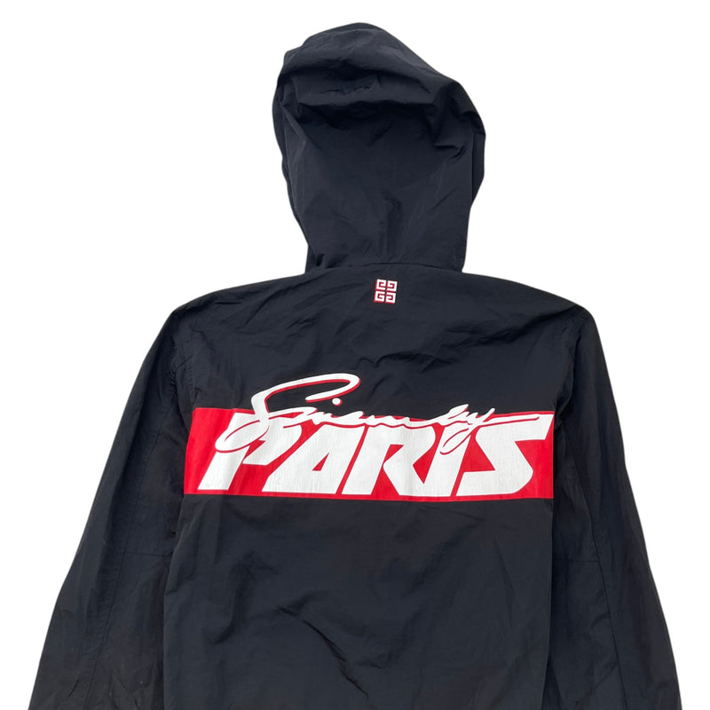 Men's Paris Logo Windbreaker Black Size S